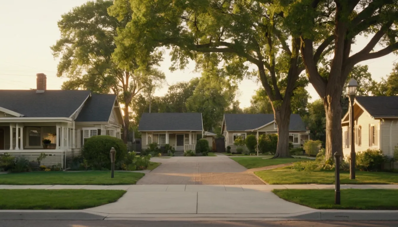 A quiet residential street with frame houses and bungalows in the Rochester Hills area
